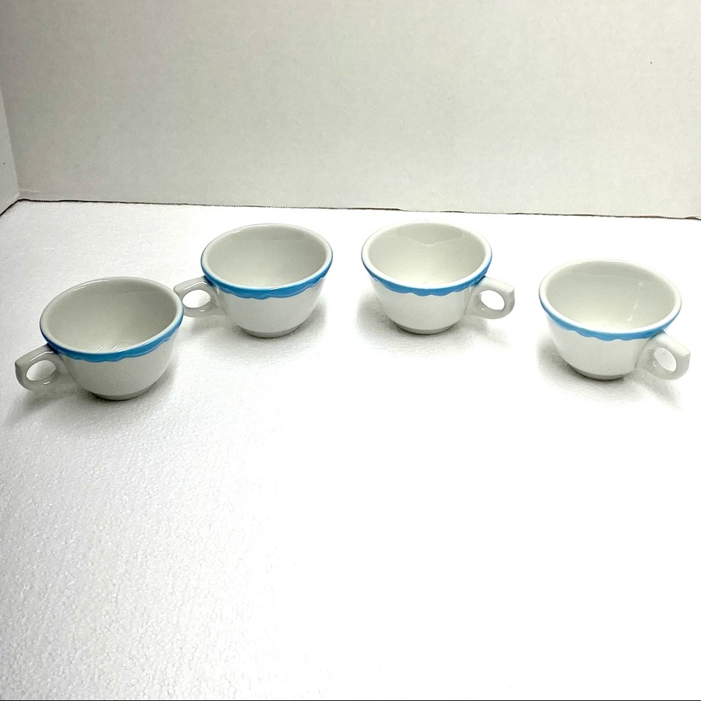 Vintage Sterling USA set of four coffee/teacups Marked with H-7 Restaurant Ware - Picture 9 of 9